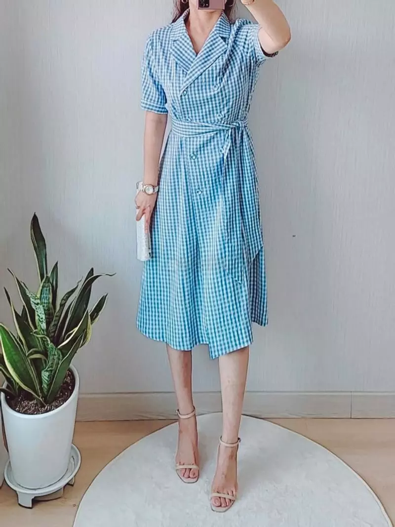 Gratia - Korean Women Fashion - #restrostyle - Mina Check One-piece