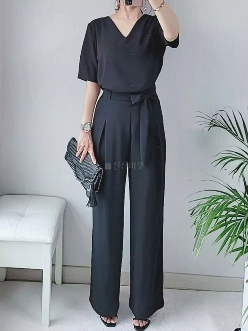Gratia - Korean Women Fashion - #romanticstyle - Ribbon Pants Set - 2