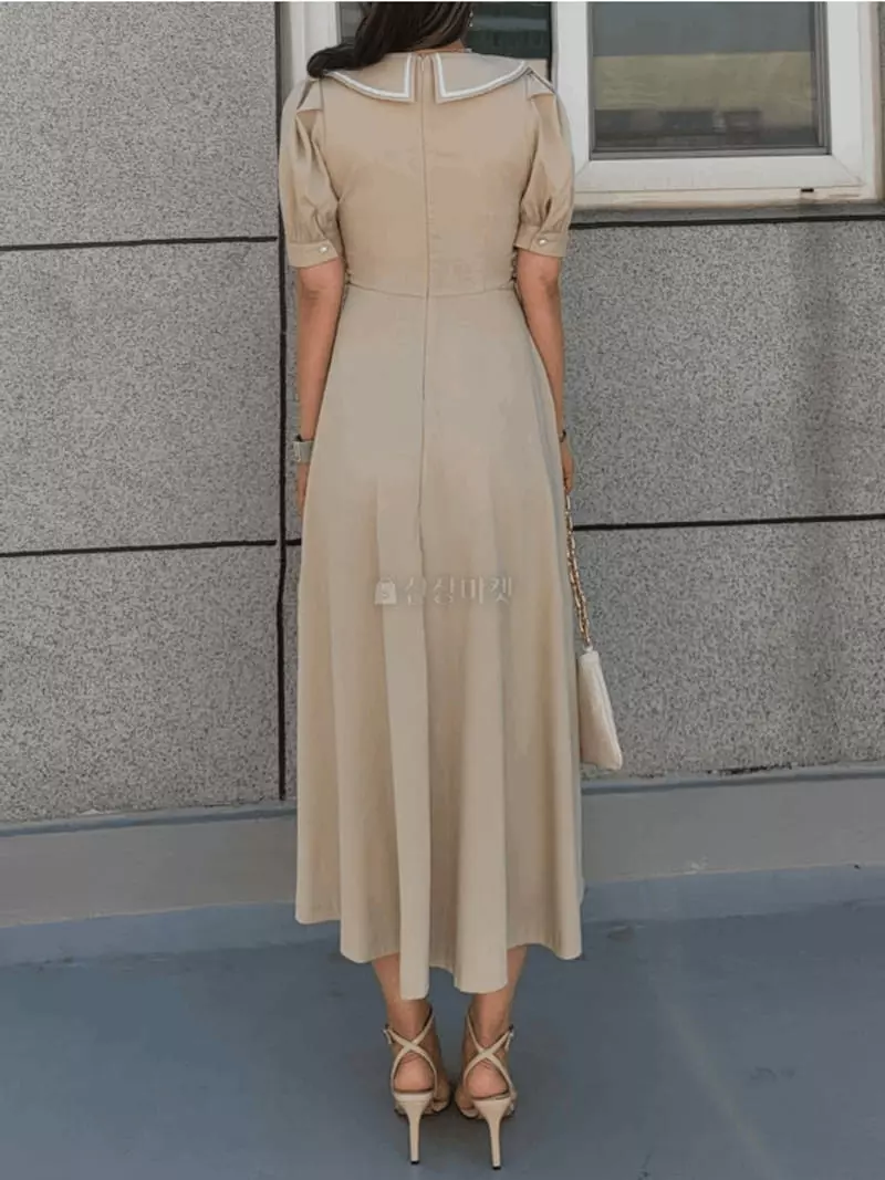 Gratia - Korean Women Fashion - #shopsmall - Marine Long One-piece - 12