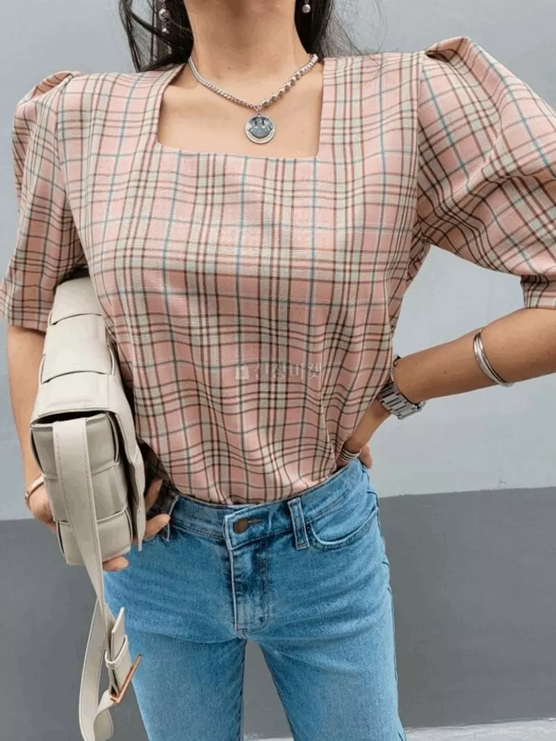 Gratia - Korean Women Fashion - #thatsdarling - Ten Check Blouse - 3