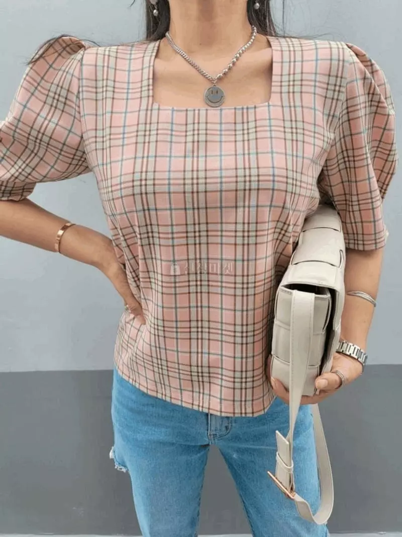 Gratia - Korean Women Fashion - #thatsdarling - Ten Check Blouse - 4