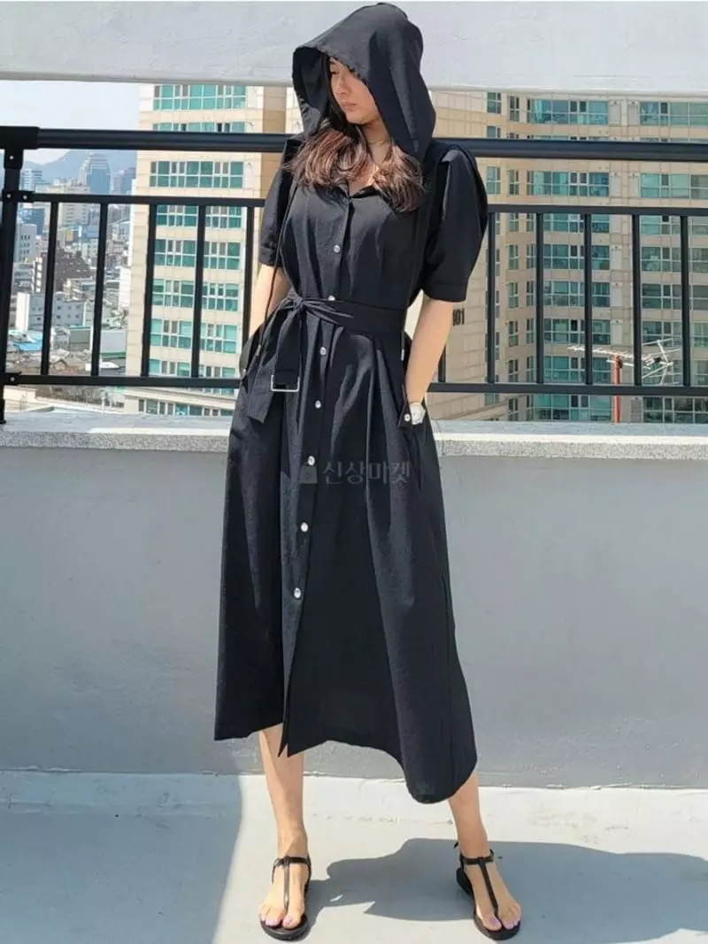 Gratia - Korean Women Fashion - #momslook - Rain Hoody Long One-piece - 4
