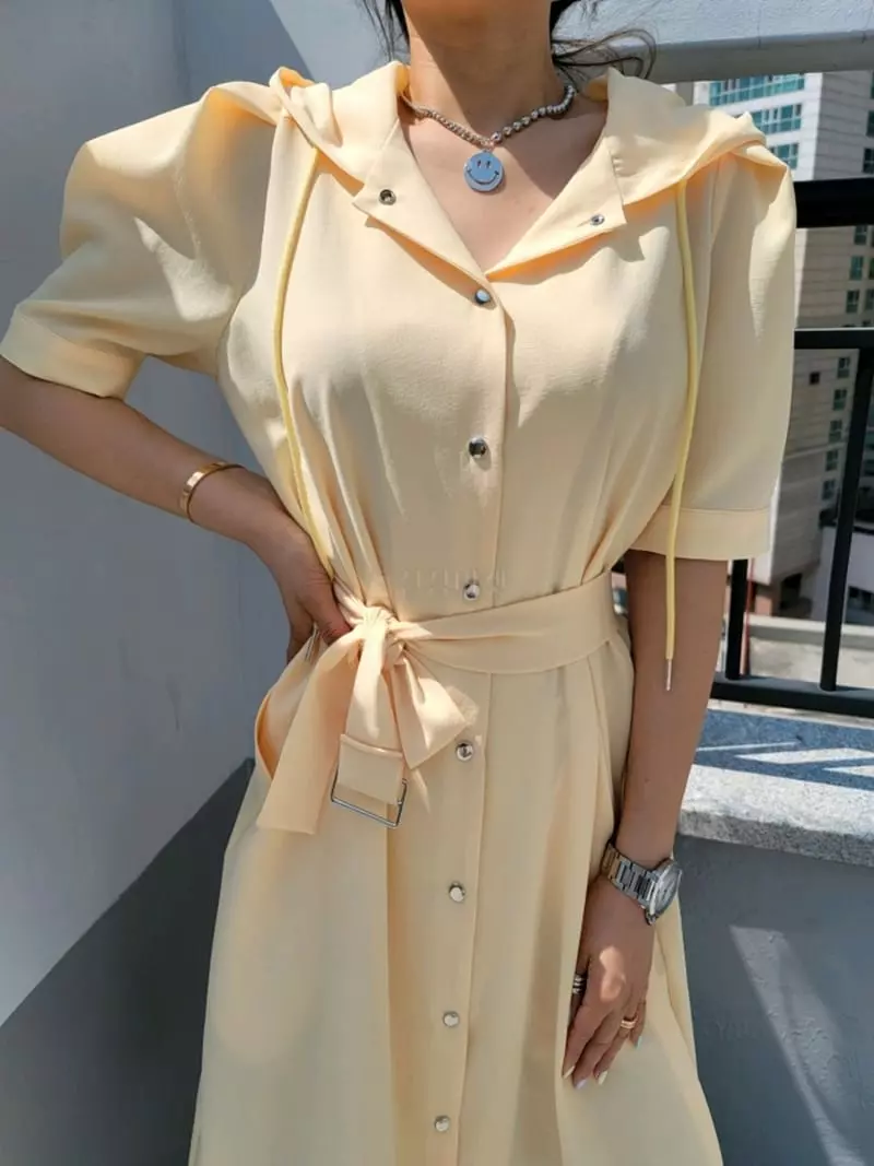 Gratia - Korean Women Fashion - #womensfashion - Rain Hoody Long One-piece - 6