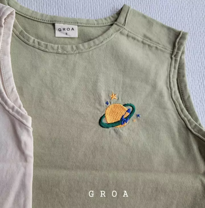 Groa - Korean Children Fashion - #childrensboutique - Planet Sleeveless Tee - 3