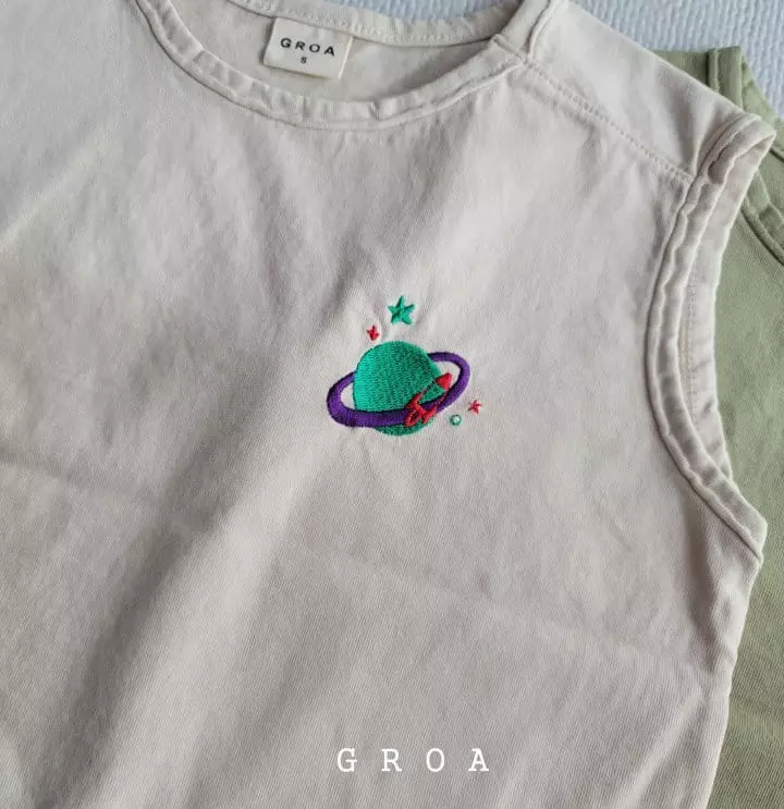 Groa - Korean Children Fashion - #childrensboutique - Planet Sleeveless Tee - 4