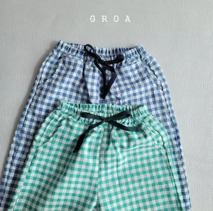 Groa - Korean Children Fashion - #todddlerfashion - Summer Check Pants - 4