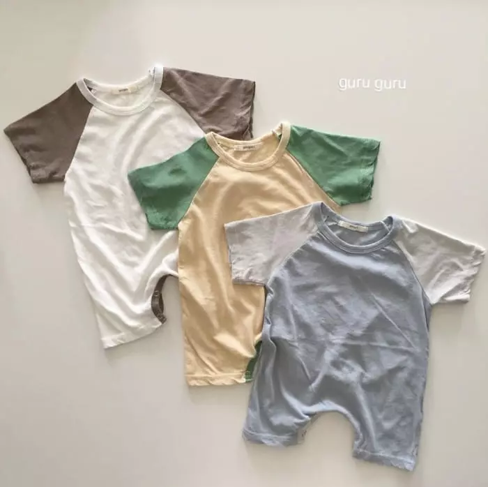 Guru Guru - Korean Baby Fashion - #babyboutiqueclothing - Summer Raglan Bodysuit