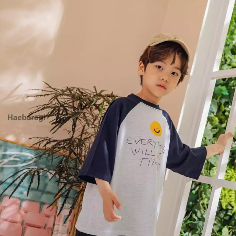 Haebaragi - Korean Children Fashion - #Kfashion4kids - Smile Raglan Tee - 6