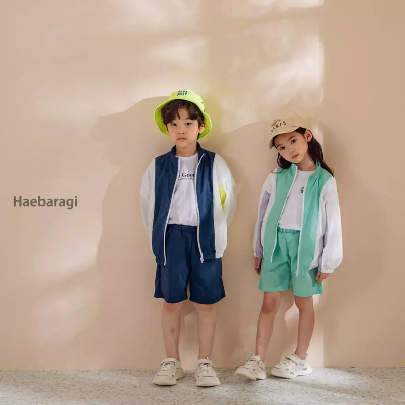 Haebaragi - Korean Children Fashion - #childrensboutique - Windbreaker Top Bottom Set