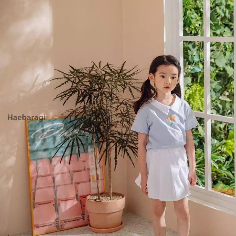 Haebaragi - Korean Children Fashion - #designkidswear - Lavendar Collar Tee - 5