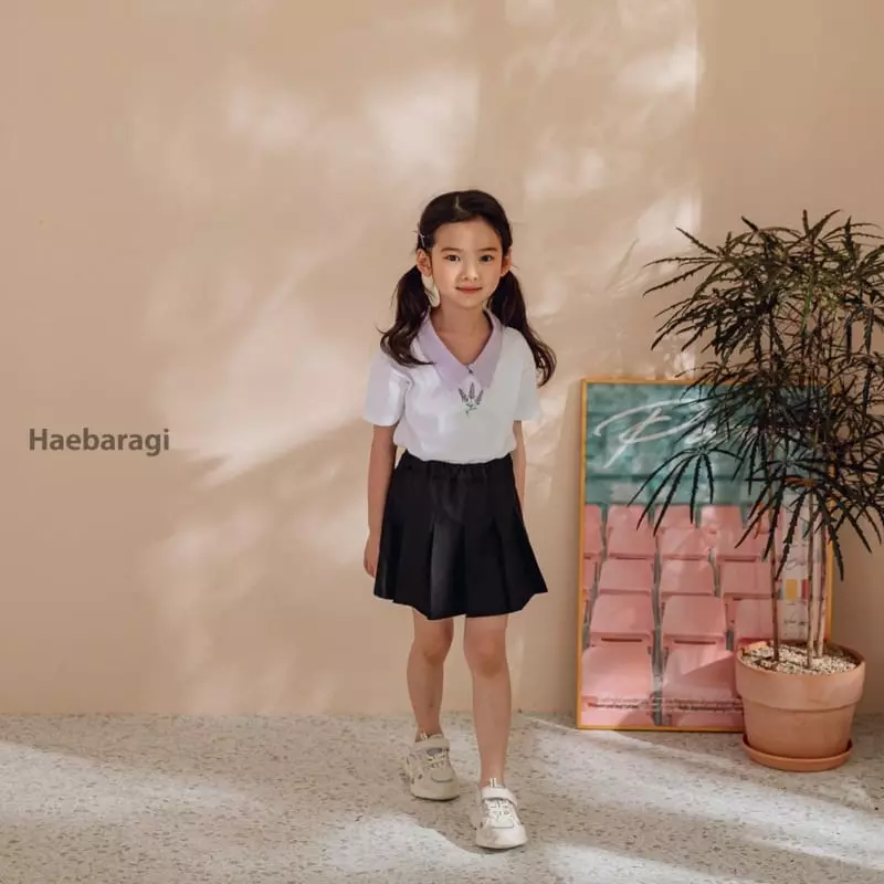 Haebaragi - Korean Children Fashion - #fashionkids - Lavendar Collar Tee - 7