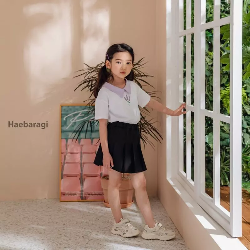 Haebaragi - Korean Children Fashion - #kidsshorts - Lavendar Collar Tee - 8