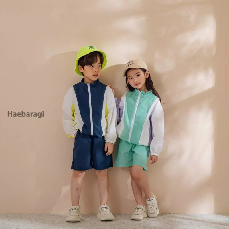 Haebaragi - Korean Children Fashion - #kidsshorts - Windbreaker Top Bottom Set - 5