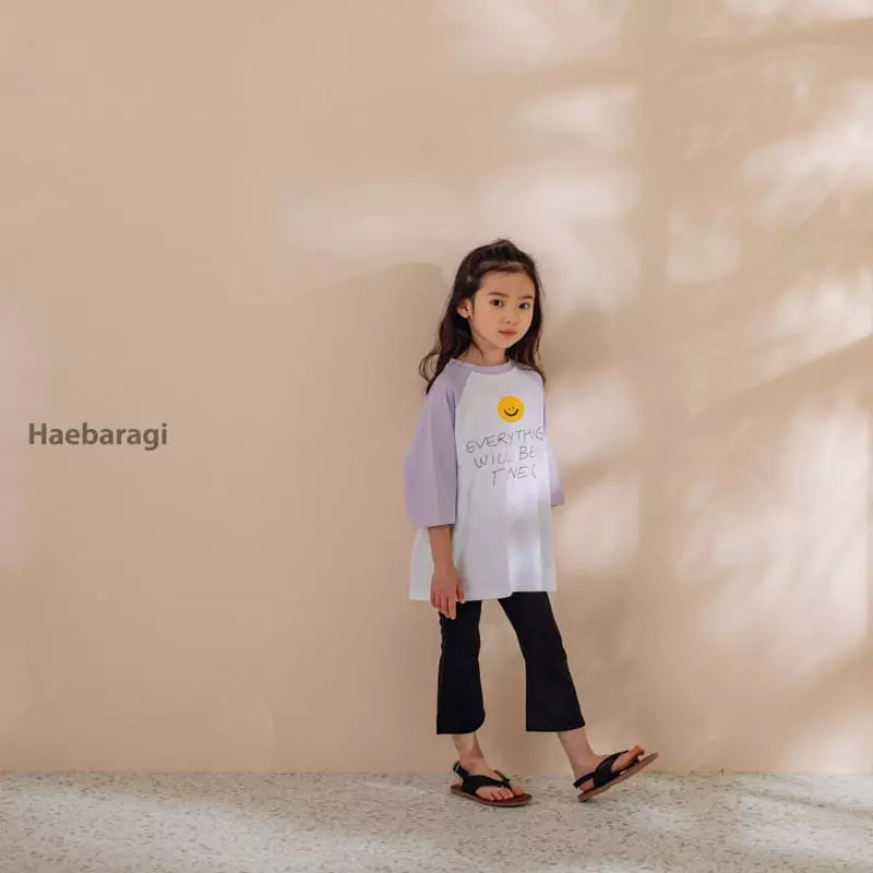 Haebaragi - Korean Children Fashion - #kidsshorts - Smile Raglan Tee - 3