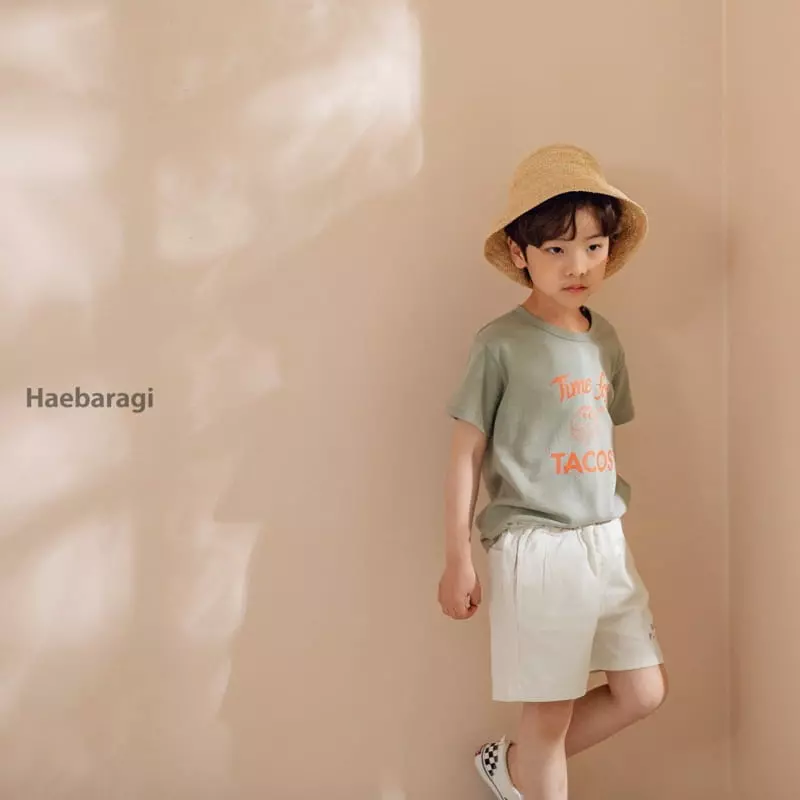Haebaragi - Korean Children Fashion - #kidsshorts - Smile Embroidery Shorts