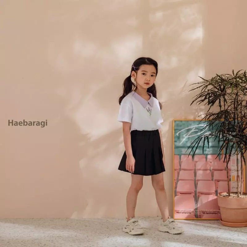 Haebaragi - Korean Children Fashion - #kidsstore - Lavendar Collar Tee - 9