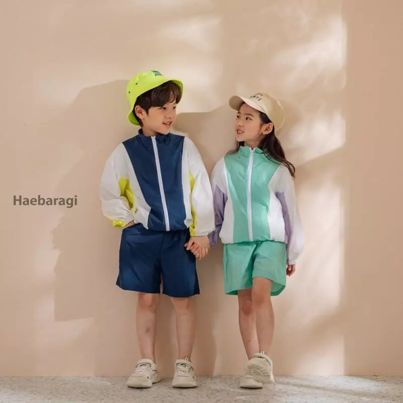Haebaragi - Korean Children Fashion - #kidsstore - Windbreaker Top Bottom Set - 6