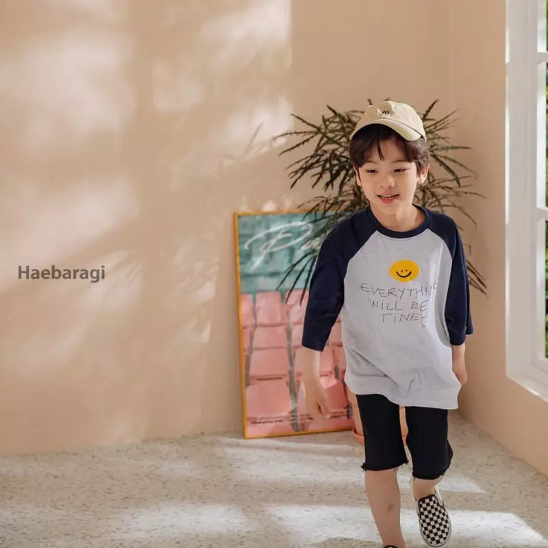 Haebaragi - Korean Children Fashion - #kidzfashiontrend - Smile Raglan Tee - 5