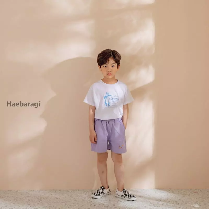 Haebaragi - Korean Children Fashion - #minifashionista - Smile Embroidery Shorts - 7