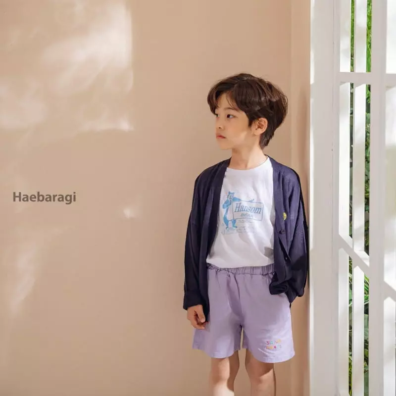 Haebaragi - Korean Children Fashion - #prettylittlegirls - Smile Embroidery Shorts - 8