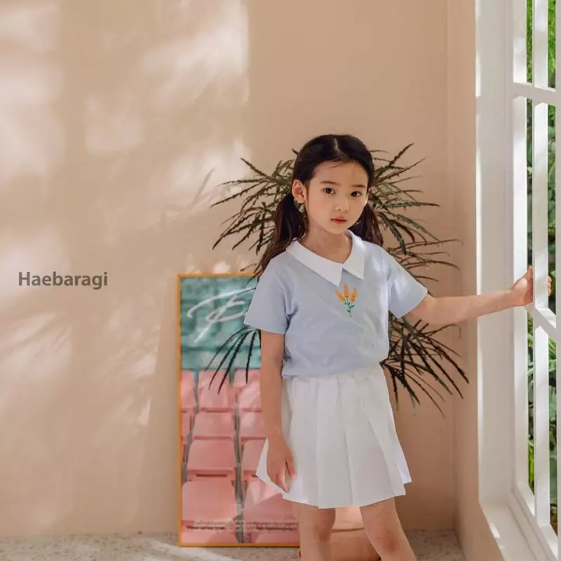 Haebaragi - Korean Children Fashion - #stylishchildhood - Lavendar Collar Tee - 2