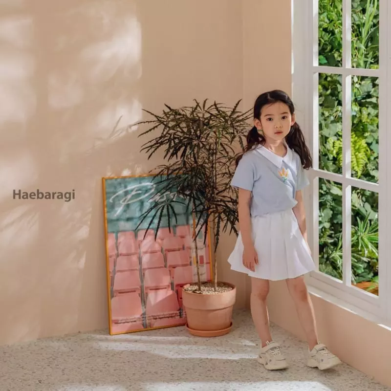 Haebaragi - Korean Children Fashion - #toddlerclothing - Lavendar Collar Tee