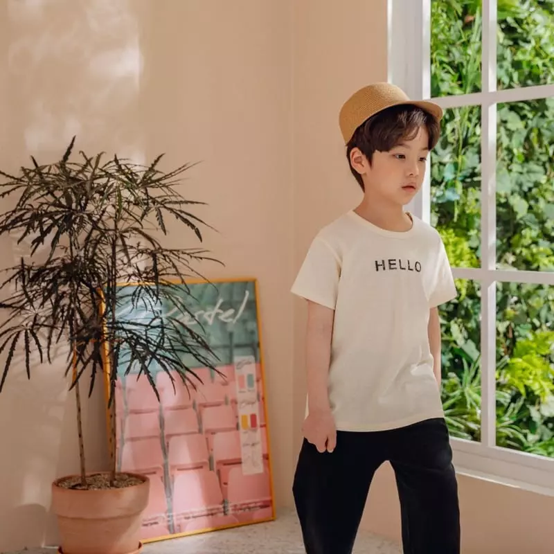 Haebaragi - Korean Children Fashion - #toddlerclothing - Hello Tee - 8
