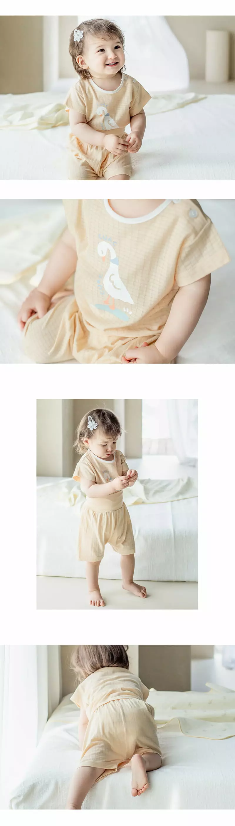 Happy Prince - Korean Baby Fashion - #babyfever - Dao Comfy Belly Baby Longe Wear Yellow - 5