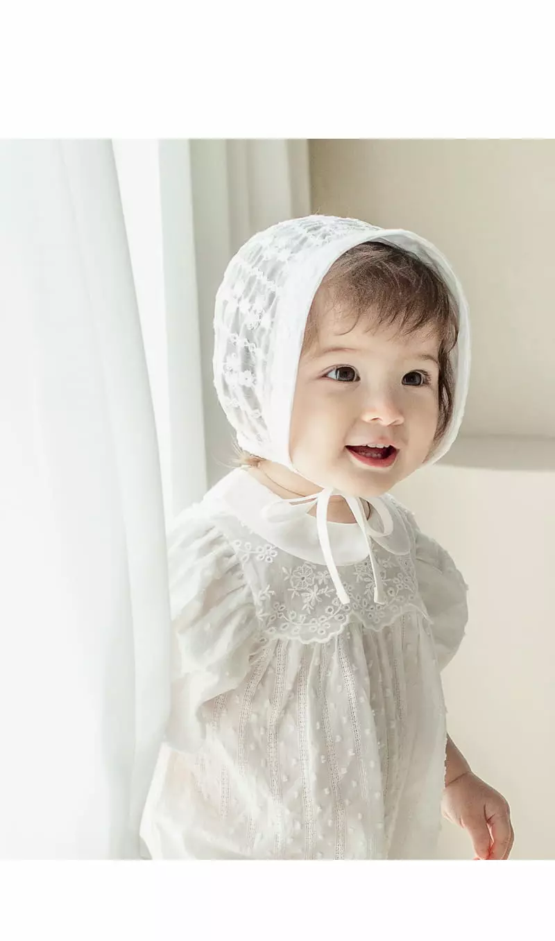 Happy Prince - Korean Baby Fashion - #babygirlfashion - Estell Lace Baby Bonnet