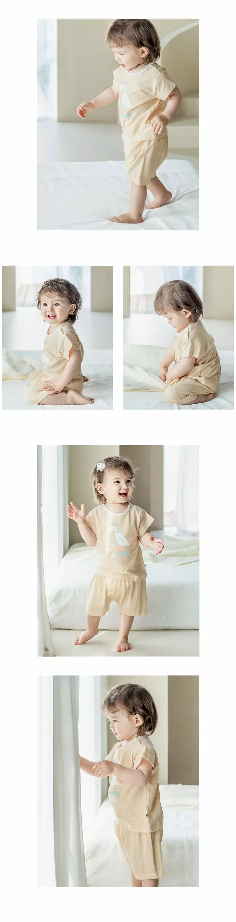 Happy Prince - Korean Baby Fashion - #babygirlfashion - Dao Comfy Belly Baby Longe Wear Yellow - 6
