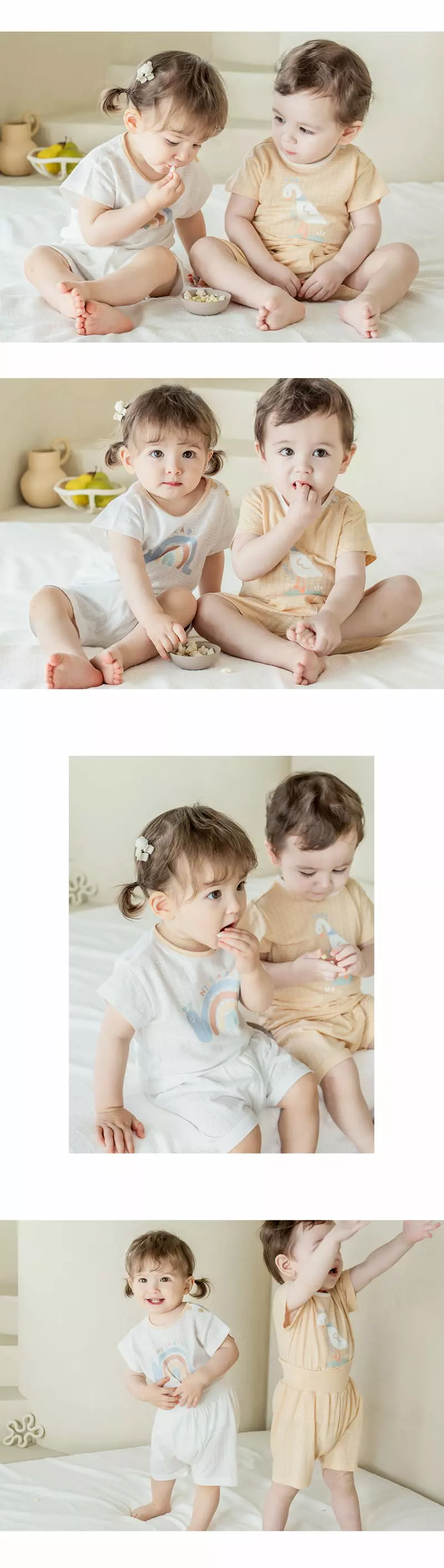 Happy Prince - Korean Baby Fashion - #babyfever - Dao Comfy Belly Baby Longe Wear Ivory - 4