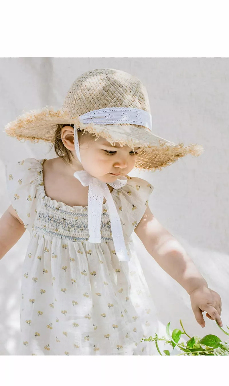 Happy Prince - Korean Baby Fashion - #babylifestyle - Evelyn Lace Raphia Hat