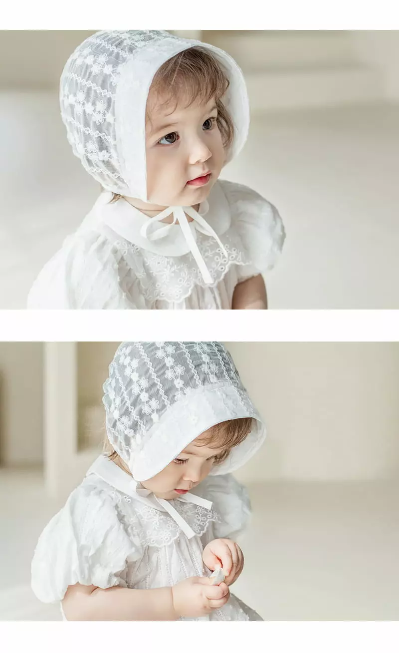 Happy Prince - Korean Baby Fashion - #babyoninstagram - Estell Lace Baby Bonnet - 3