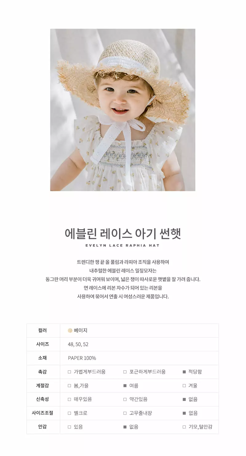 Happy Prince - Korean Baby Fashion - #babyoninstagram - Evelyn Lace Raphia Hat - 2