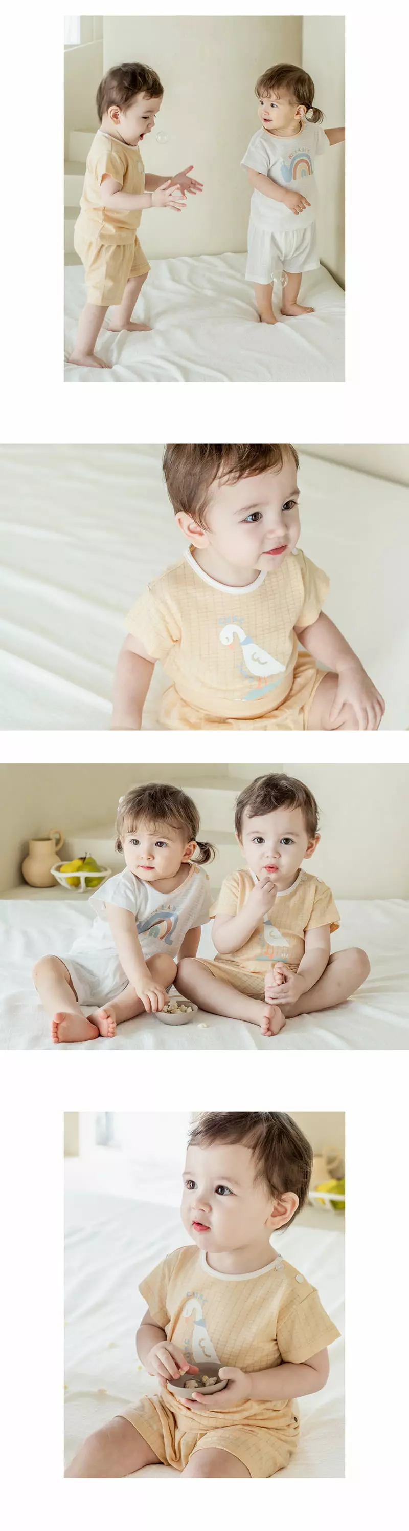Happy Prince - Korean Baby Fashion - #babyootd - Dao Comfy Belly Baby Longe Wear Yellow - 9