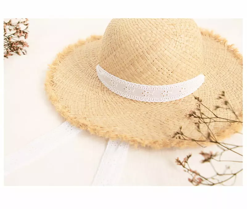 Happy Prince - Korean Baby Fashion - #babyoutfit - Evelyn Lace Raphia Hat - 5