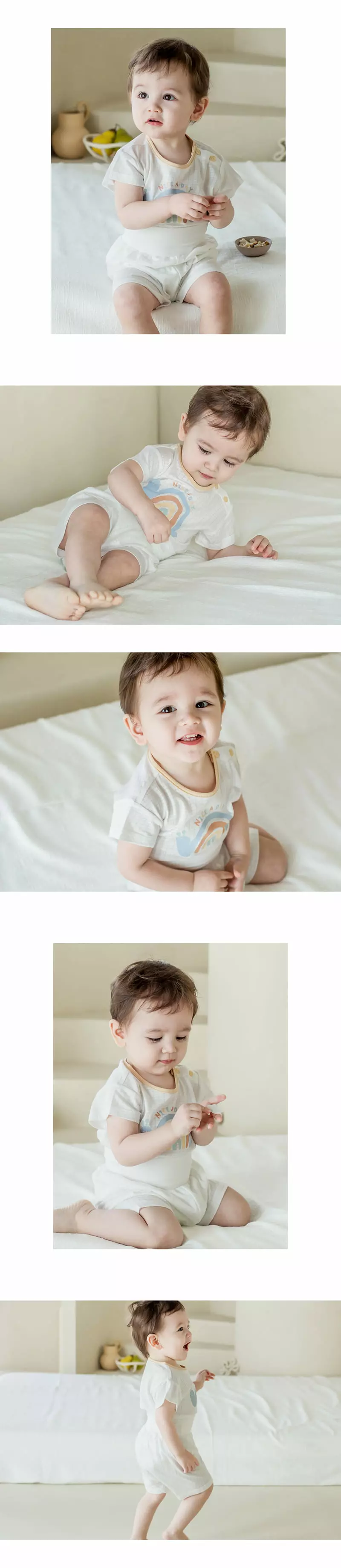 Happy Prince - Korean Baby Fashion - #babyoutfit - Dao Comfy Belly Baby Longe Wear Ivory - 8