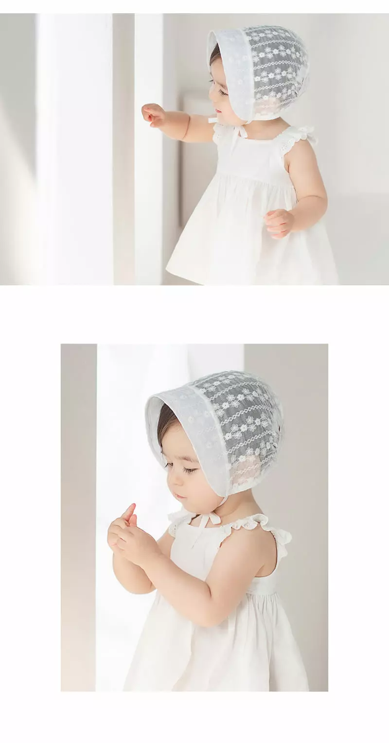 Happy Prince - Korean Baby Fashion - #babywear - Estell Lace Baby Bonnet - 7
