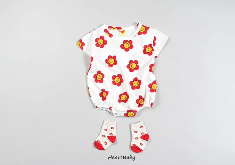 Heart Baby - Korean Baby Fashion - #babyboutique - Daisy Short Sleeves Bodysuit - 6