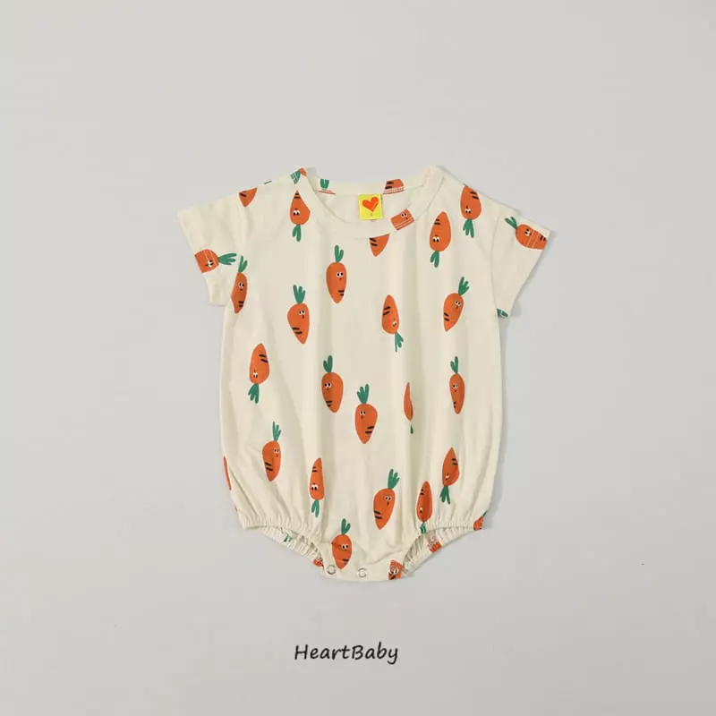 Heart Baby - Korean Baby Fashion - #babyboutiqueclothing - Carrot Short Sleeves Bodysuit - 5