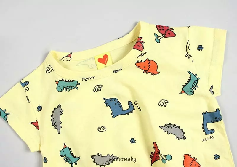 Heart Baby - Korean Baby Fashion - #babyclothing - Dino Short Sleeves Bodysuit - 7