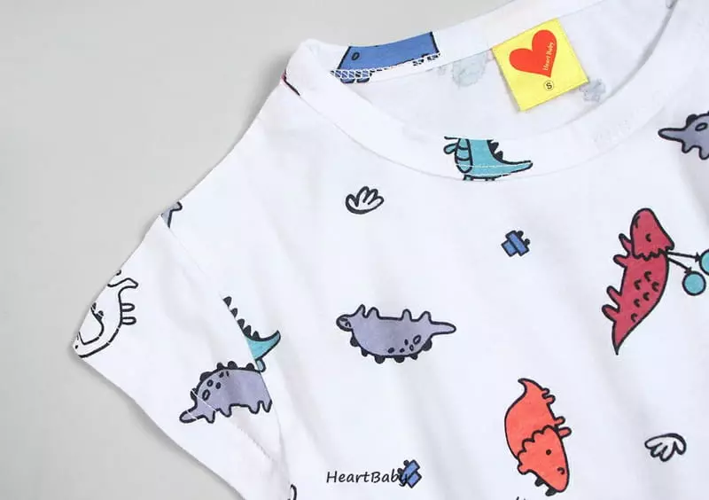 Heart Baby - Korean Baby Fashion - #babyfever - Dino Short Sleeves Bodysuit - 9