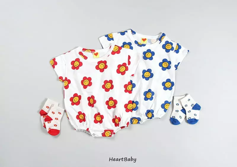 Heart Baby - Korean Baby Fashion - #babywear - Daisy Short Sleeves Bodysuit - 2