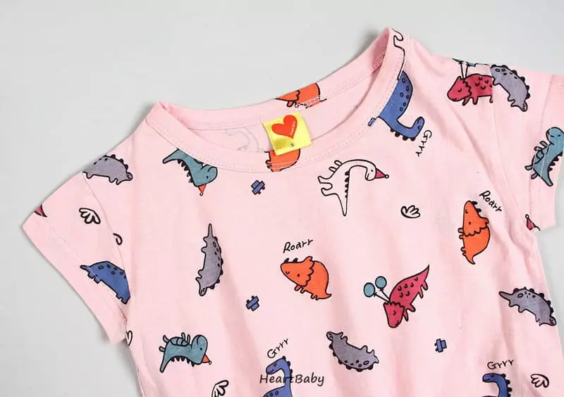 Heart Baby - Korean Baby Fashion - #onlinebabyshop - Dino Short Sleeves Bodysuit - 4