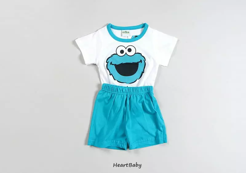 Heart Baby - Korean Children Fashion - #kidzfashiontrend - Sesame Short Sleeves Top Bottom Set - 4