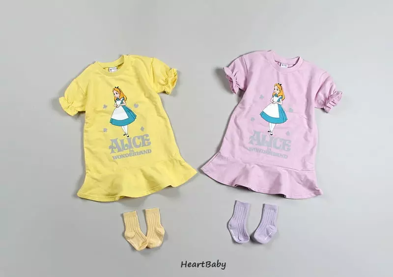 Heart Baby - Korean Children Fashion - #Kfashion4kids - Alice Short Sleeves One-piece - 2