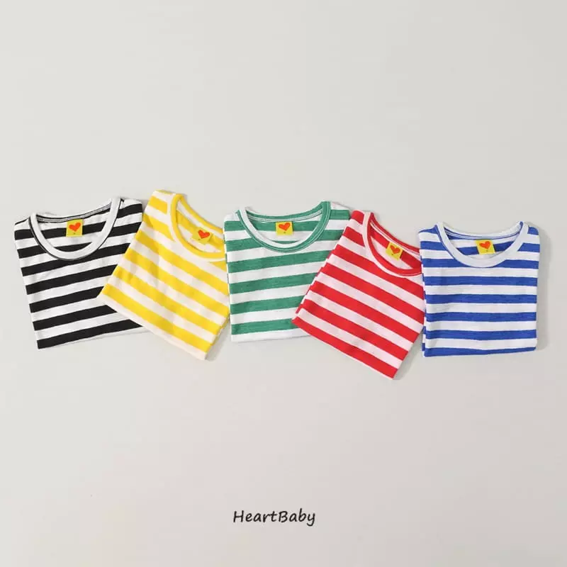 Heart Baby - Korean Children Fashion - #Kfashion4kids - Salrang Stripes Tee - 5