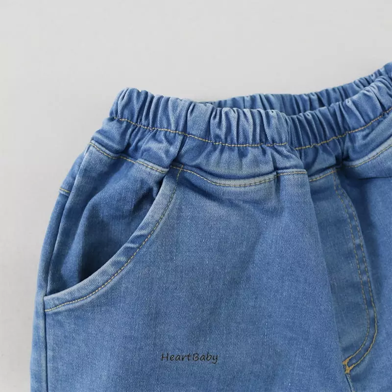 Heart Baby - Korean Children Fashion - #prettylittlegirls - Sapn Denim Shorts - 4