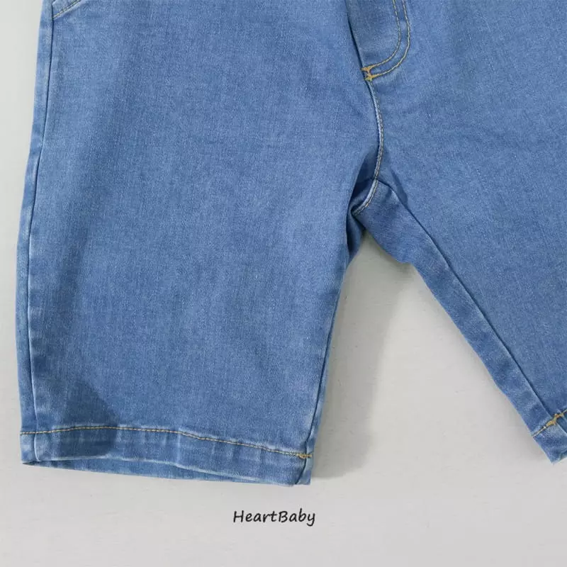 Heart Baby - Korean Children Fashion - #childofig - Sapn Denim Shorts - 5