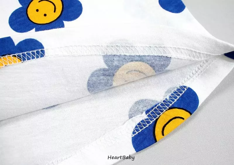 Heart Baby - Korean Children Fashion - #childrensboutique - Daisy Short Sleeves Top Bottom Set - 5